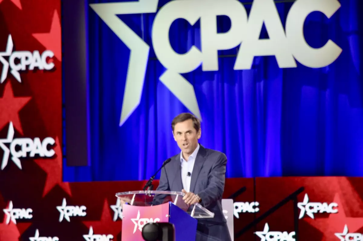 Sen. Mayes Middleton speaks at the 2026 CPAC event in Grapevine, TX.