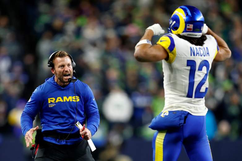Los Angeles Rams head coach Sean McVay and WR Puka Nacua