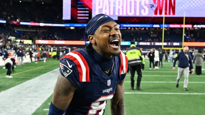 Stefon Diggs reacts after the Patriots’ AFC Wild Card win against the Chargers. ex-Vikings free agents 2026