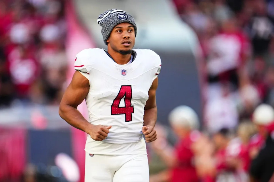 Rondale Moore of the Arizona Cardinals runs out of the tunnel prior to an NFL football game against the San Francisco 49ers at State Farm Stadium on December 17, 2023 in Glendale, Arizona. Getty Images