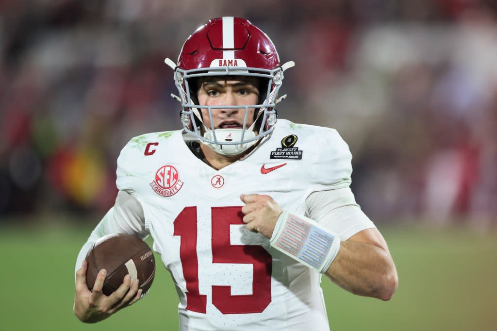 Alabama quarterback Ty Simpson might be a possible long-term replacement for Rams QB Matthew Stafford when he retires. Mandatory Credit: Nelson Chenault-Imagn Images Nelson Chenault-Imagn Images