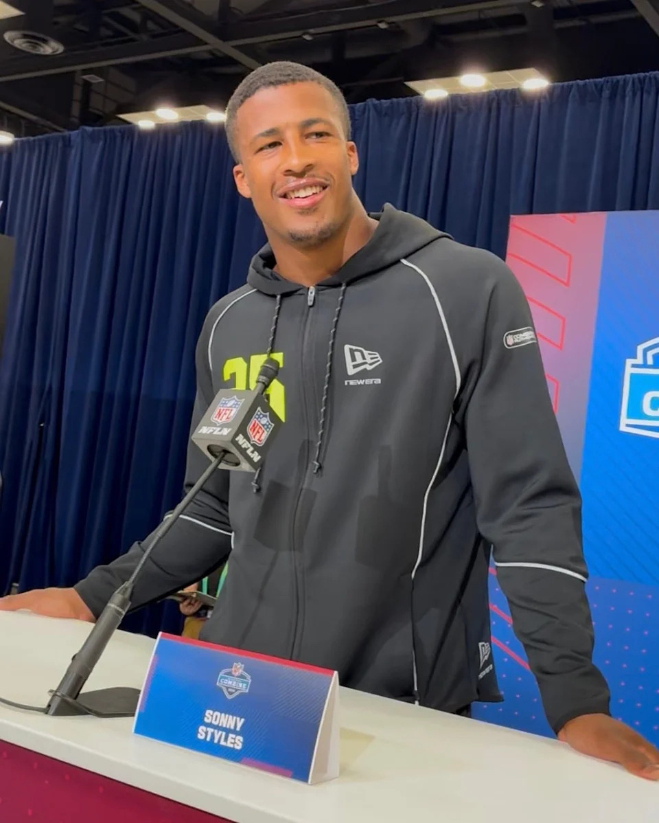 Ohio State star linebacker Sonny Styles at the NFL Combine in Indianapolis.