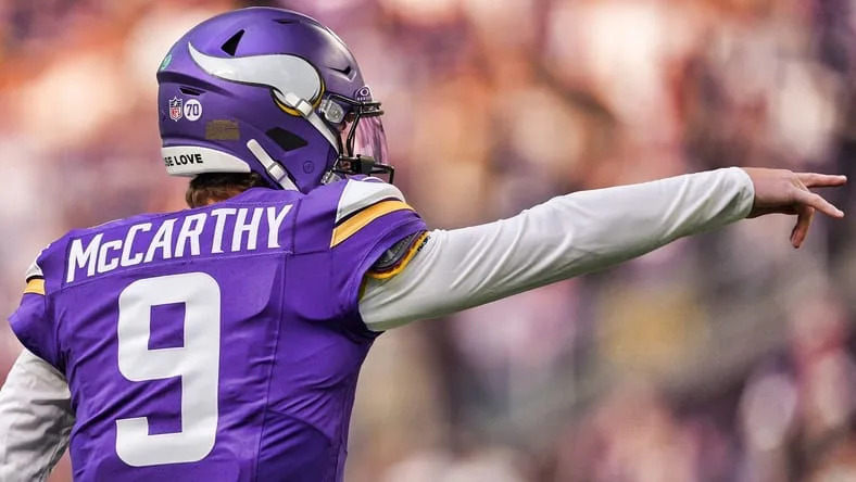 Vikings QB J.J. McCarthy in 2025 against the Washinton Commanders