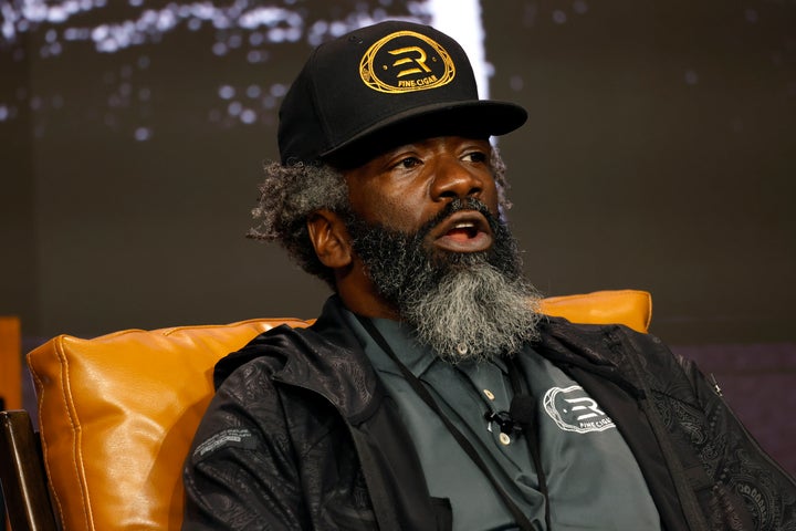 Ed Reed speaks onstage during Verizon’s “Run the Playlist Live” at Super Bowl LVIII on Feb. 10, 2024 in Las Vegas.