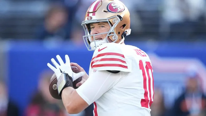 49ers QB Mac Jones in 2025 in New Jersey