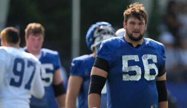 Notre Dame alum Quenton Nelson stops by campus to coach offensive line