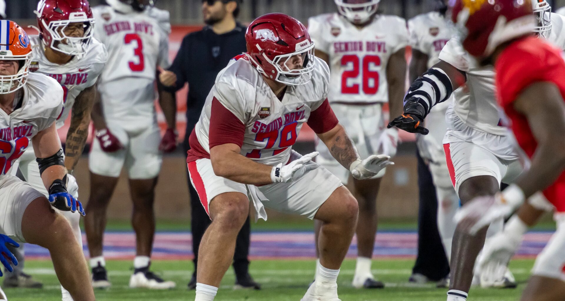 No. 53, Arkansas OL Fernando Carmona