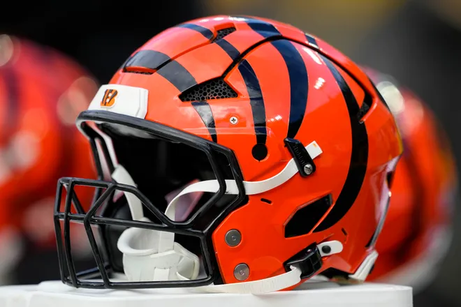 General view of Cincinnati Bengals helmet.