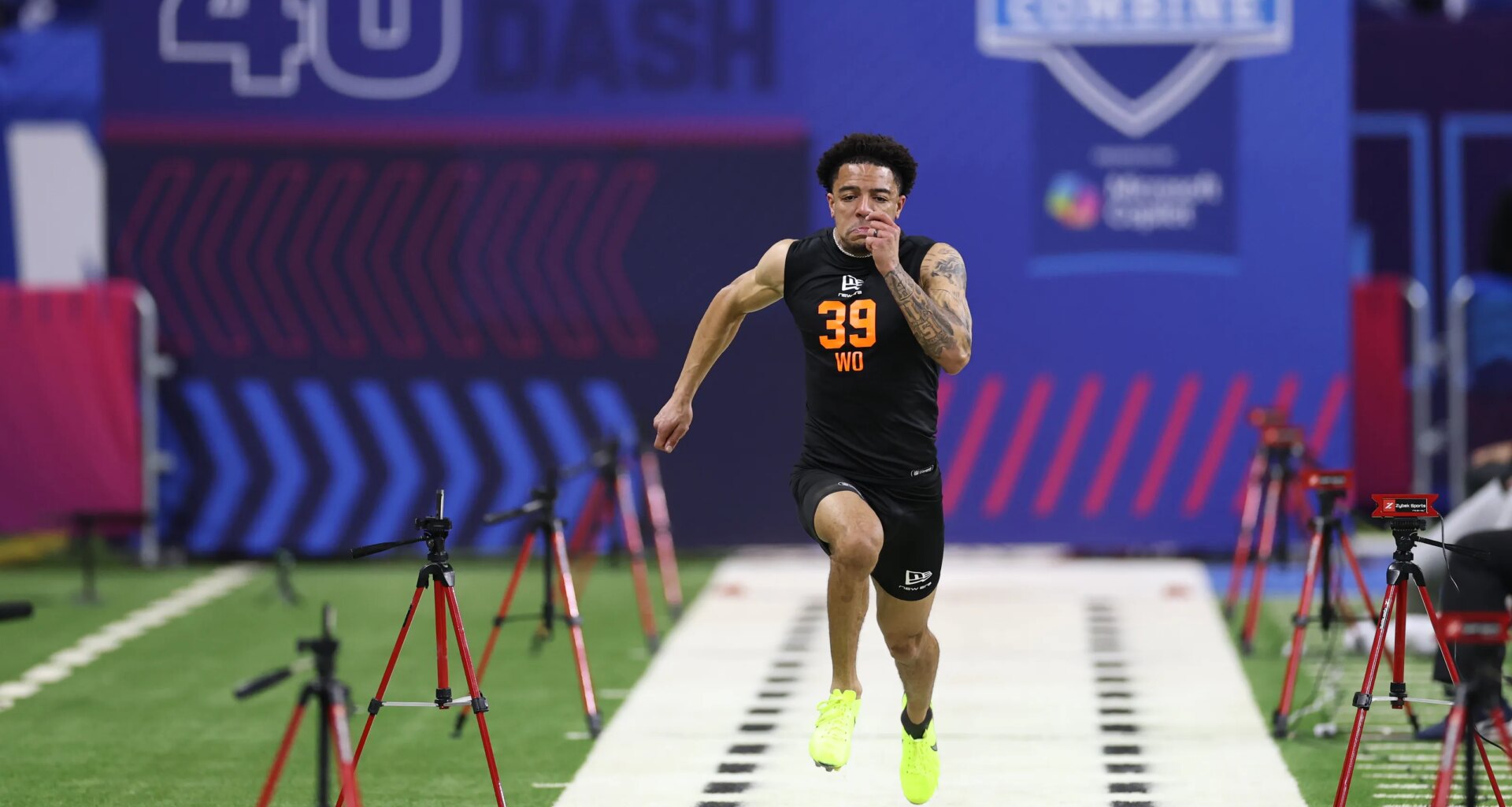 Top performers at wide receiver, including 40 times