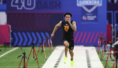 Top performers at wide receiver, including 40 times