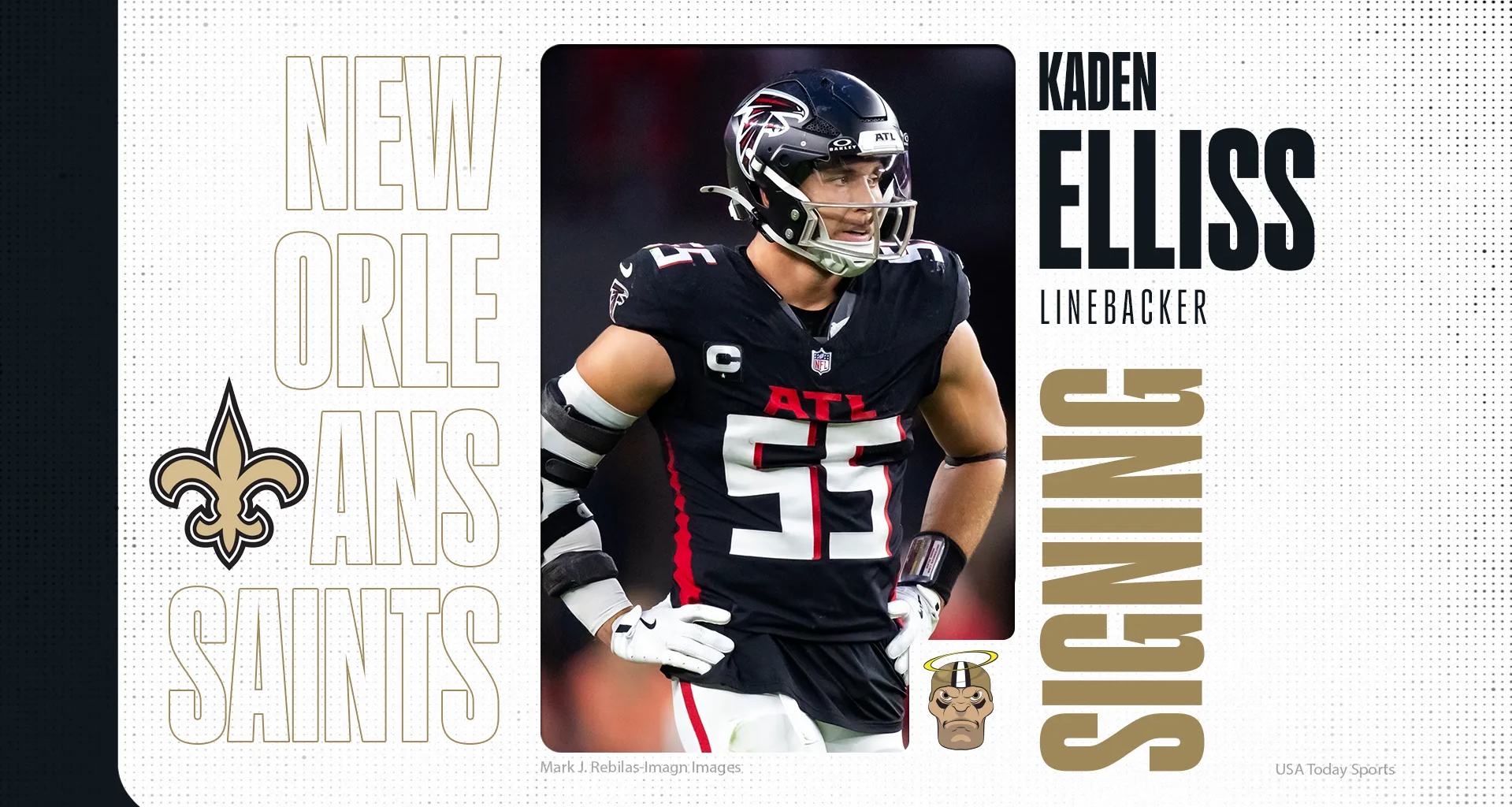 Saints sign their old backup, Falcons LB Kaden Elliss
