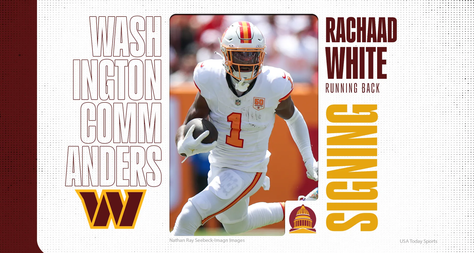 Washington Commanders sign former Buccaneers RB Rachaad White