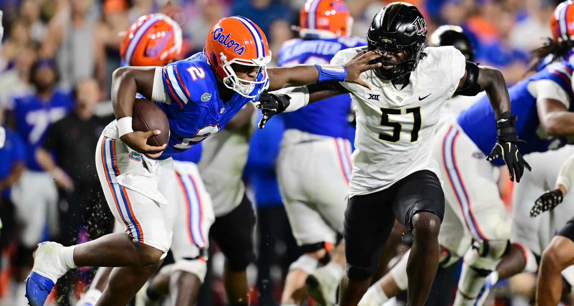 No. 41, UCF DE Malachi Lawrence