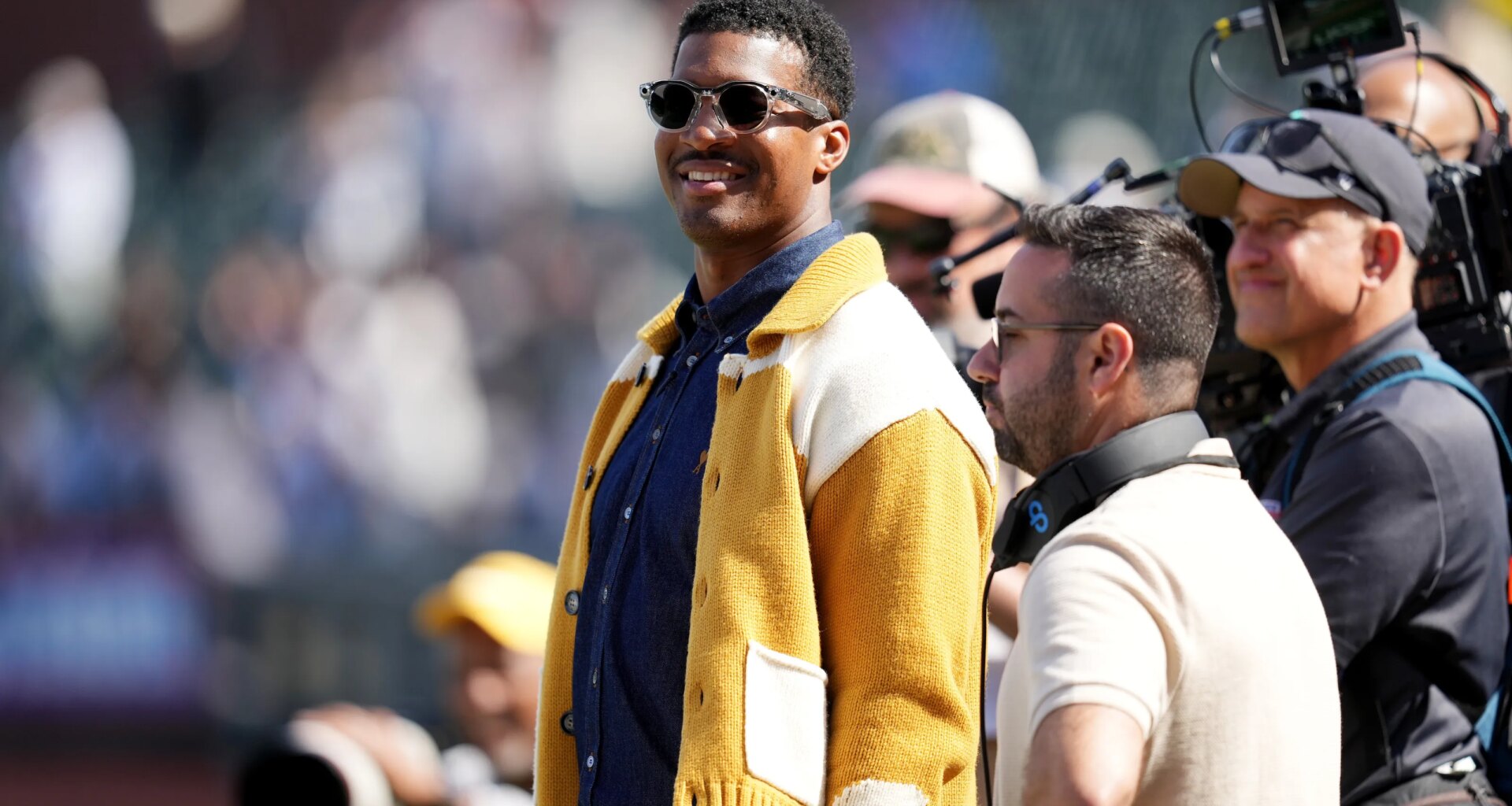 NFL QB Jameis Winston's antics steal the show on MLB Opening Day