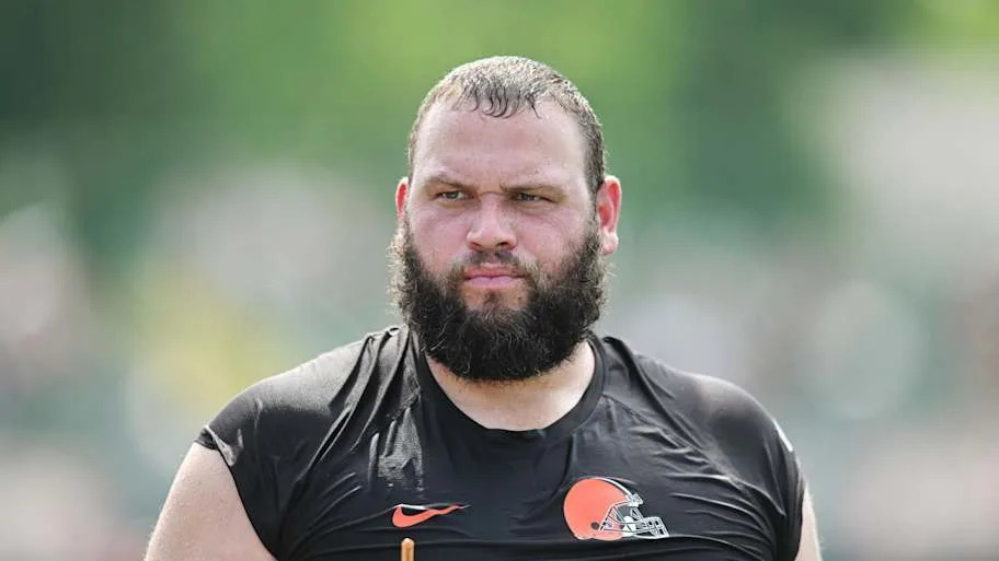 Cleveland Browns guard Joel Bitonio during training camp at CrossCountry Mortgage Campus