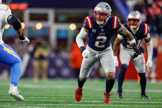 New England Patriots linebacker Harold Landry rushes during the second half of an NFL wild card playoff game against the Los Angeles Chargers last January in Foxboro. (AP Photo/Greg M. Cooper)