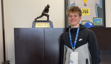 Kennedy Stamper settles in during player introductions. Photo by Danny Campbell
