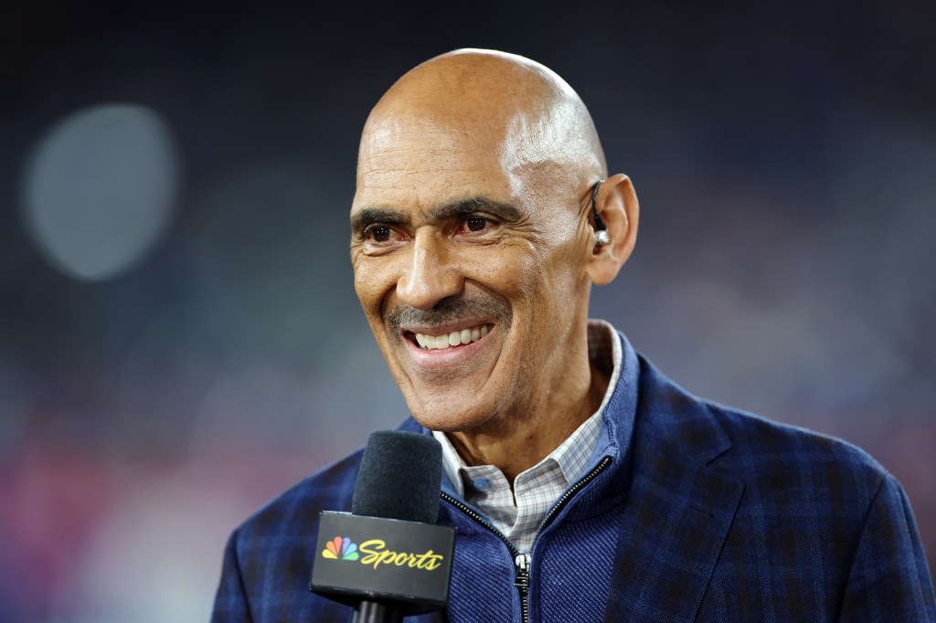 Commentator and former NFL Head Coach Tony Dungy looks on prior to the game between the New York Giants and the Cincinnati Bengals and the New York Giants at MetLife Stadium on October 13, 2024 in East Rutherford, New Jersey.  