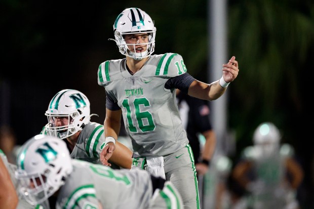 Arch Manning #16 of Isidore Newman High School in action against Benton High School on September 16, 2022 in New Orleans, LA. (Photo by Chris Graythen/Getty Images)