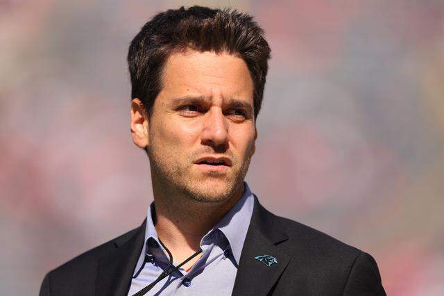 Carolina Panthers Executive Vice President of Football Operations Brandt Tilis looks on prior to the game against the Chicago Bears at Soldier Field on October 06, 2024 in Chicago, Illinois. (Photo by Michael Reaves/Getty Images)