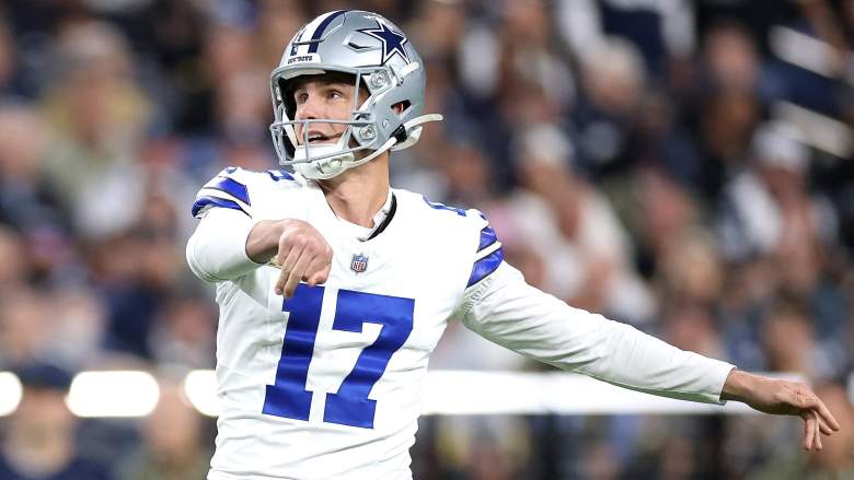 Brandon Aubrey #17 of the Dallas Cowboys