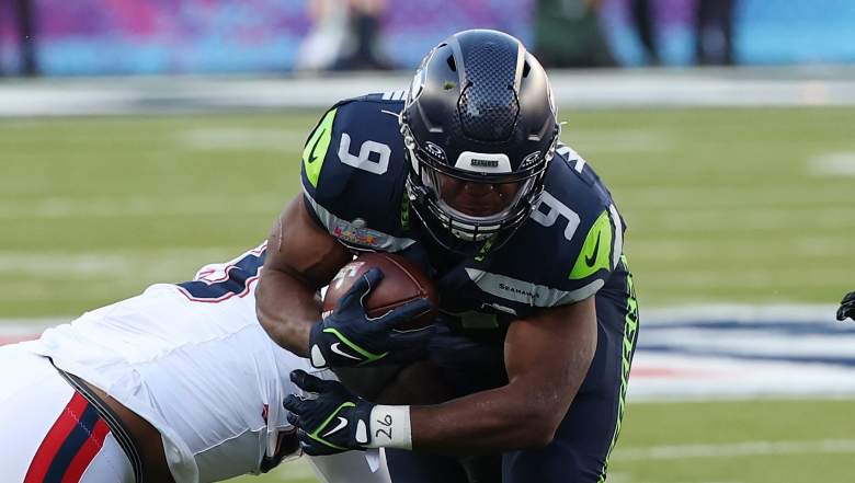 Former Seattle Seahawks running back Kenneth Walker during an NFL game.
