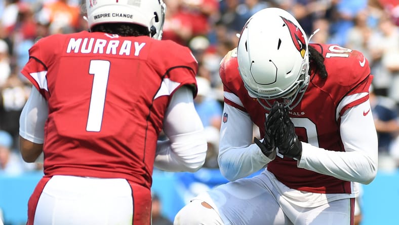 DeAndre Hopkins and new Minnesota Vikings QB Kyler Murray with the Arizona Cardinals