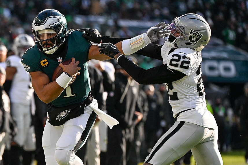 eric stokes, giants, NFL: Las Vegas Raiders at Philadelphia Eagles