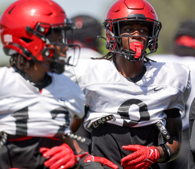 Safety Dalesean Staley (9) is one of the few returning starters on defense. (Hayne Palmour IV / For The San Diego Union-Tribune)