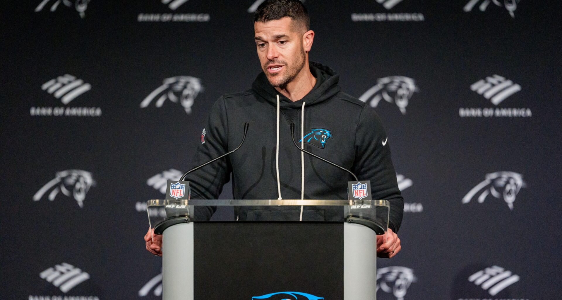 Panthers' Dave Canales Explains Cutting His Own Hair in Trending Video from NFL Coaches Meetings