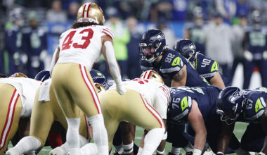 Seattle Seahawks AJ Barner Barnyard tush push 2026 playoffs...