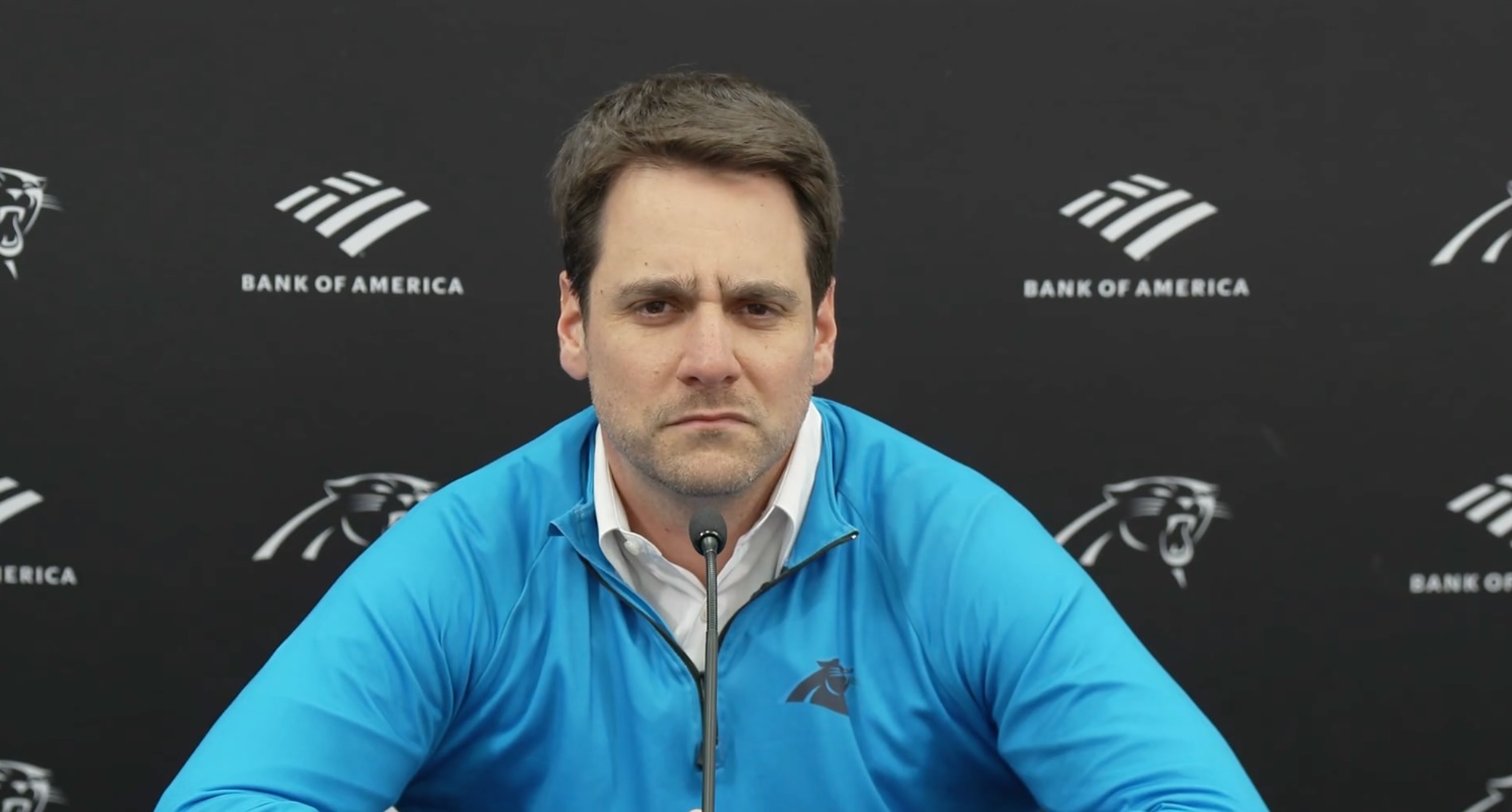 Panthers EVP Brandt Tilis's press conference interrupted by FanDuel promo
