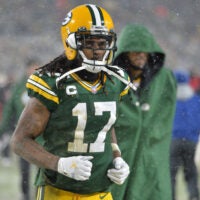 Jan 22, 2022; Green Bay, Wisconsin, USA; Green Bay Packers wide receiver Davante Adams (17) walks off the field after a NFC Divisional playoff football game against the San Francisco 49ers at Lambeau Field.