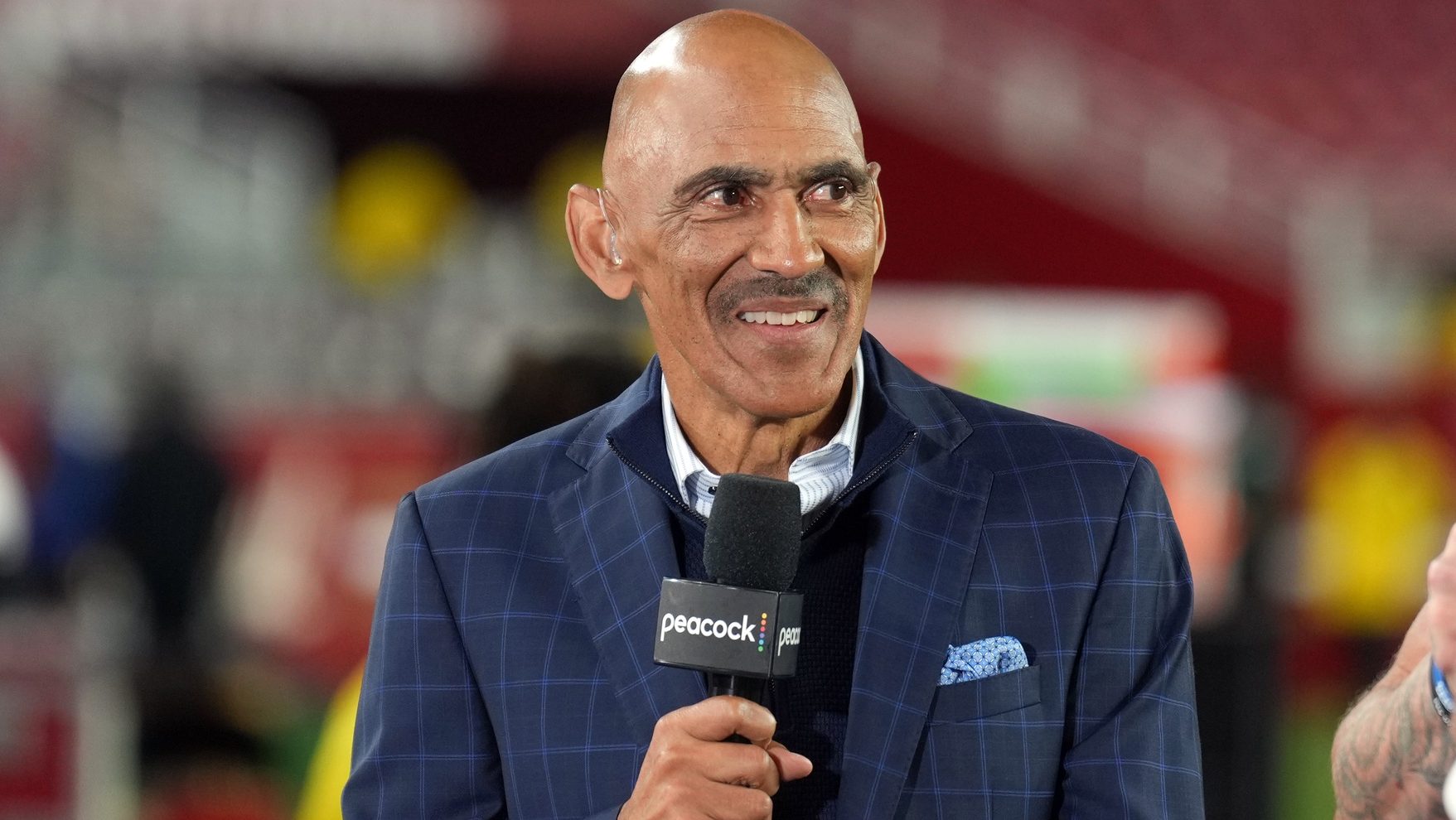 Oct 19, 2025; Santa Clara, California, USA; NBC Sports commentator Tony Dungy after the game between the San Francisco 49ers and the Atlanta Falcons at Levi's Stadium. Mandatory Credit: Darren Yamashita-Imagn Images