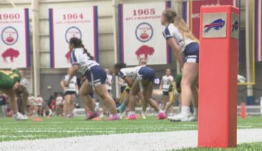 Girls flag football scrimmages held in Orchard Park