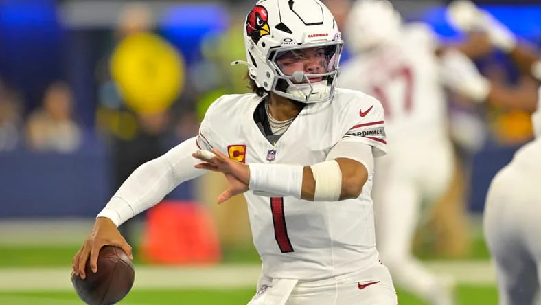 Kyler Murray scrambles with the ball during a Cardinals game against the Rams. Vikings offseason decisions 2026