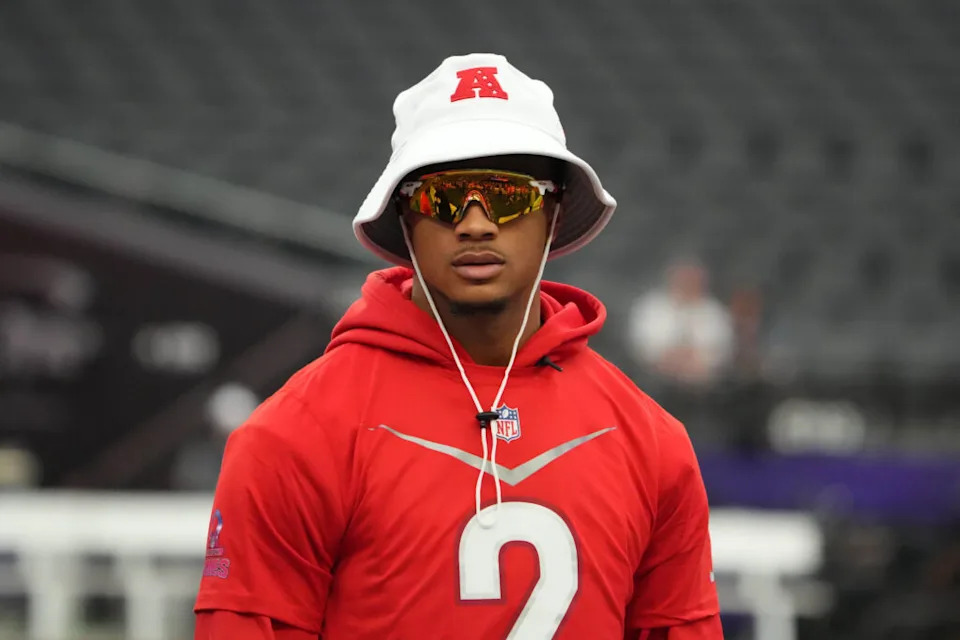 Feb 4, 2023; Paradise, NV, USA; AFC conterback Patrick Surtain II of the Denver Broncos (2) during Pro Bowl Games practice at Allegiant Stadium. Mandatory Credit: Kirby Lee-USA TODAY Sports
