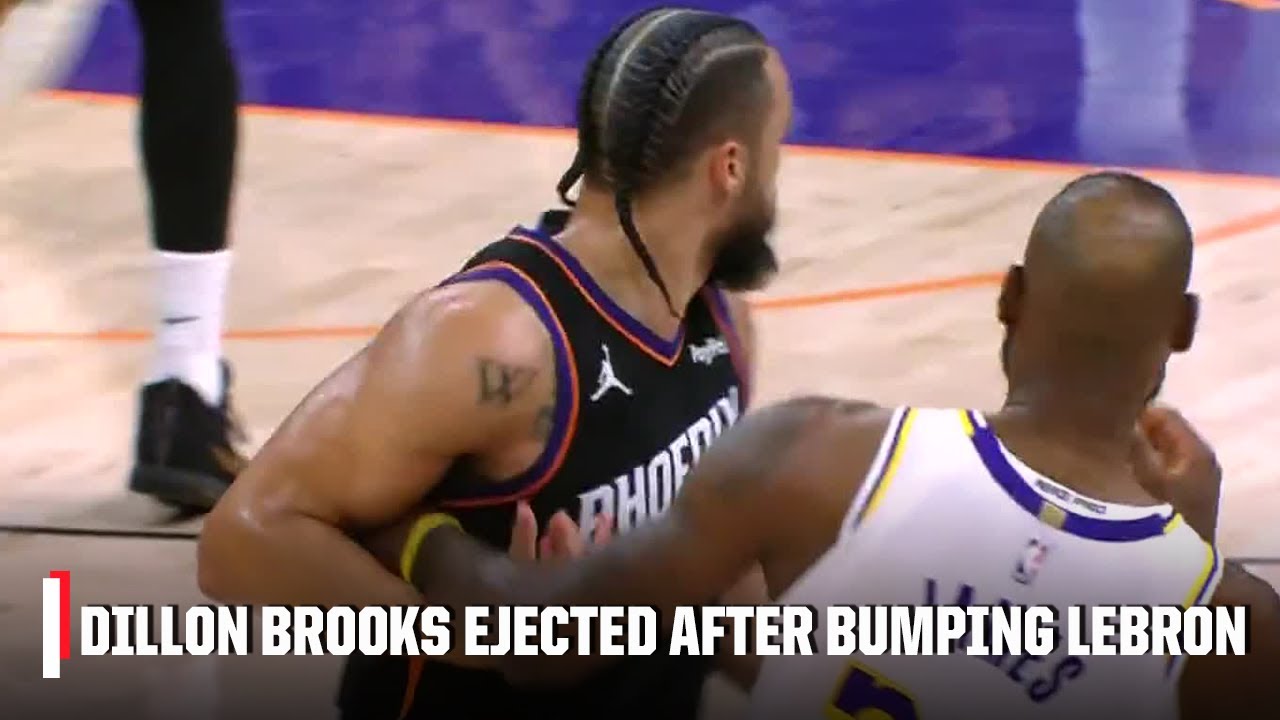 Dillon Brooks EJECTED after second technical foul on LeBron James | NBA on ESPN