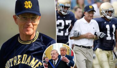 Lou Holtz dead; Notre Dame football coach was 89
