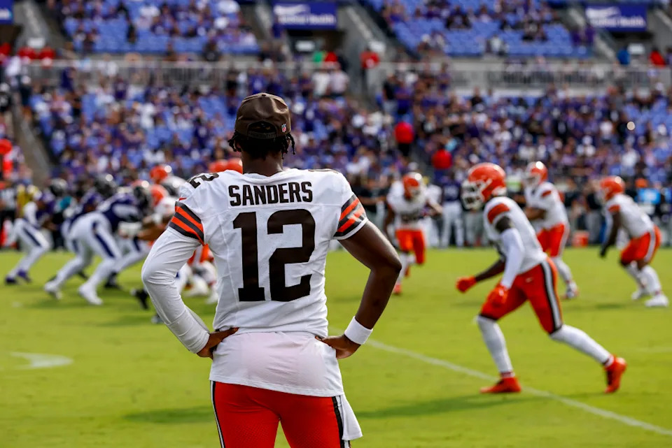 Cleveland Browns quarterback Shedeur Sanders has spent all season watching from the sidelinesPeter Casey-Imagn Images