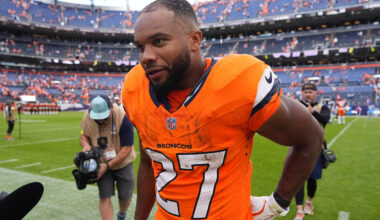 Denver Broncos running back J.K. Dobbins