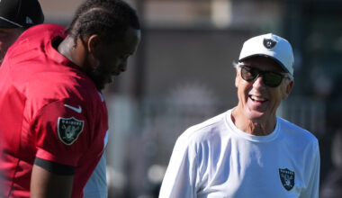 Former Las Vegas Raiders quarterback Geno Smith with former coach Pete Carroll