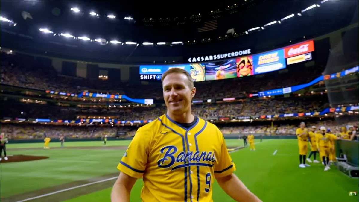 Drew Brees returns to Superdome, plays with Savannah Bananas
