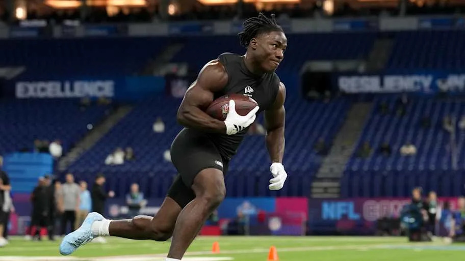 Nebraska running back Emmett Johnson during the NFL Scouting Combine