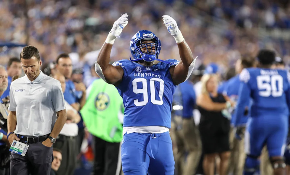 Kentucky's T.J. Carter wasn't shy about showing his displeasure after being called for targeting after he collided with Florida quarterback Kyle Trask late in the game. â€œIâ€™m not saying the officials made a wrong call. Itâ€™s just a tough call. Itâ€™s a tough call," said UK coach Mark Stoops afterwards. "Somethingâ€™s got to be done with that rule and the call and, you know, putting laundry on the field again to dictate a game is tough.â€™â€™ Sept. 14, 2019.

Kentucky Vs Florida Football 2019