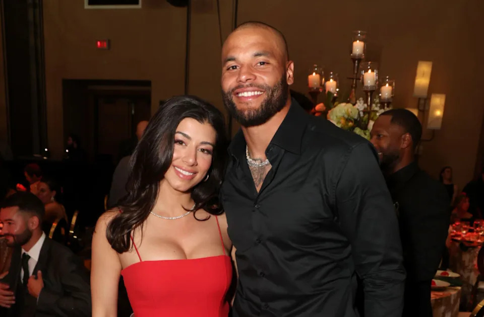 SCOTTSDALE, ARIZONA - APRIL 27: (L-R) Sarah Jane Ramos and Dak Prescott attend Gateway Celebrity Fight Night 2024 on April 27, 2024 in Scottsdale, Arizona. (Photo by Phillip Faraone/Getty Images for Gateway For Cancer Research)
