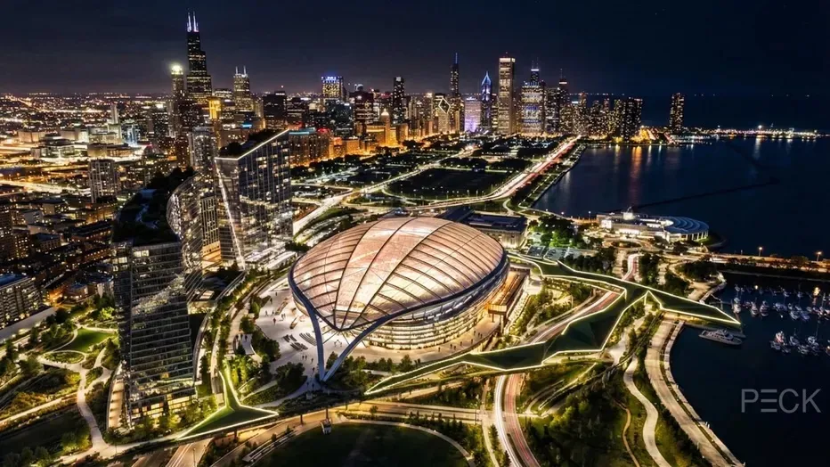Futuristic new renderings for Chicago Bears' $5 billion stadium includes translucent dome and entertainment complex