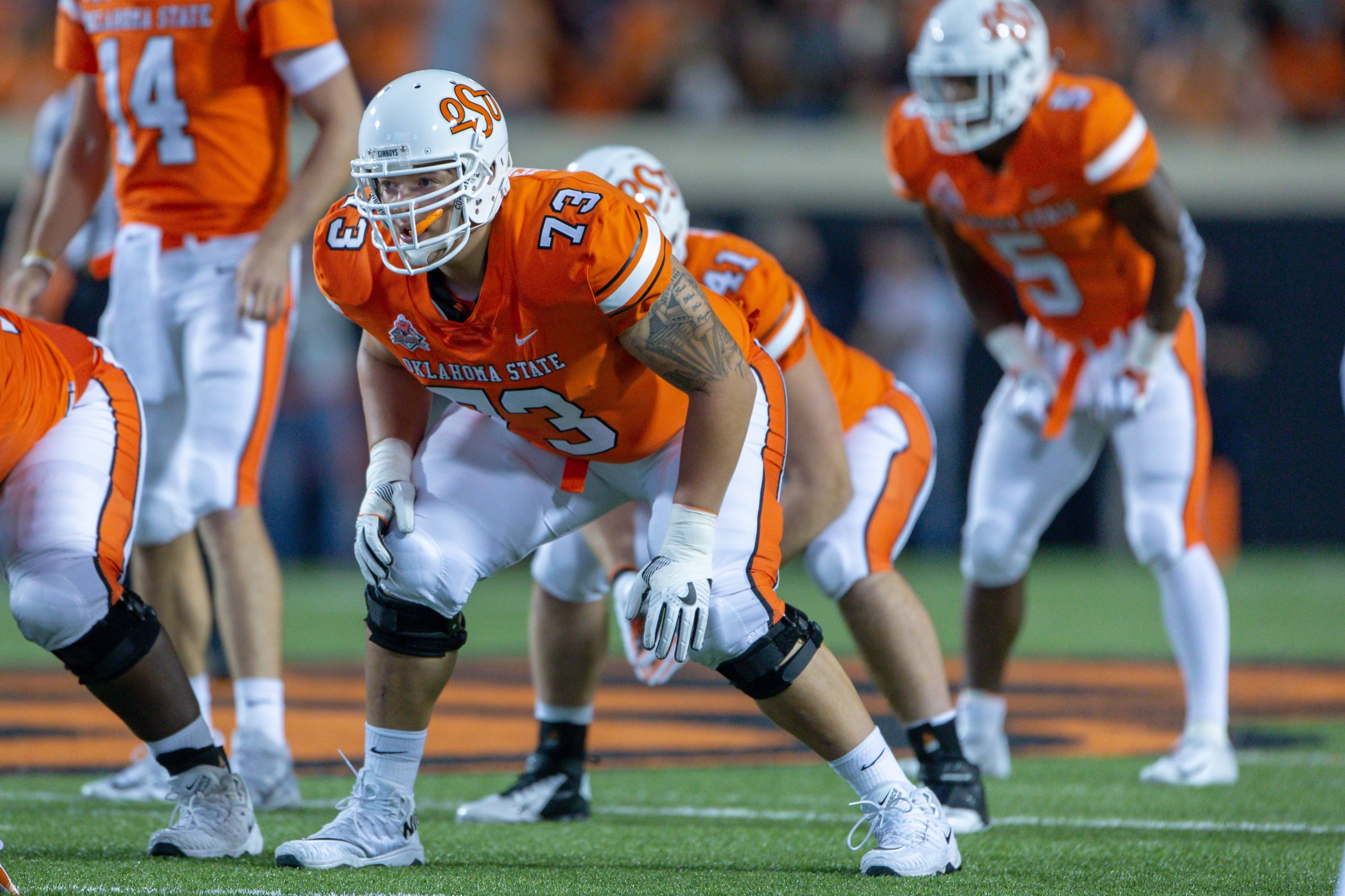Oklahoma State Cowboys offensive lineman Teven Jenkins