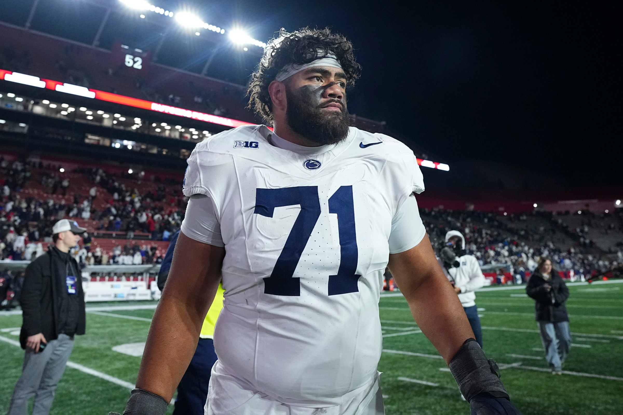 Olaivavega Ioane #71 of the Penn State Nittany Lions