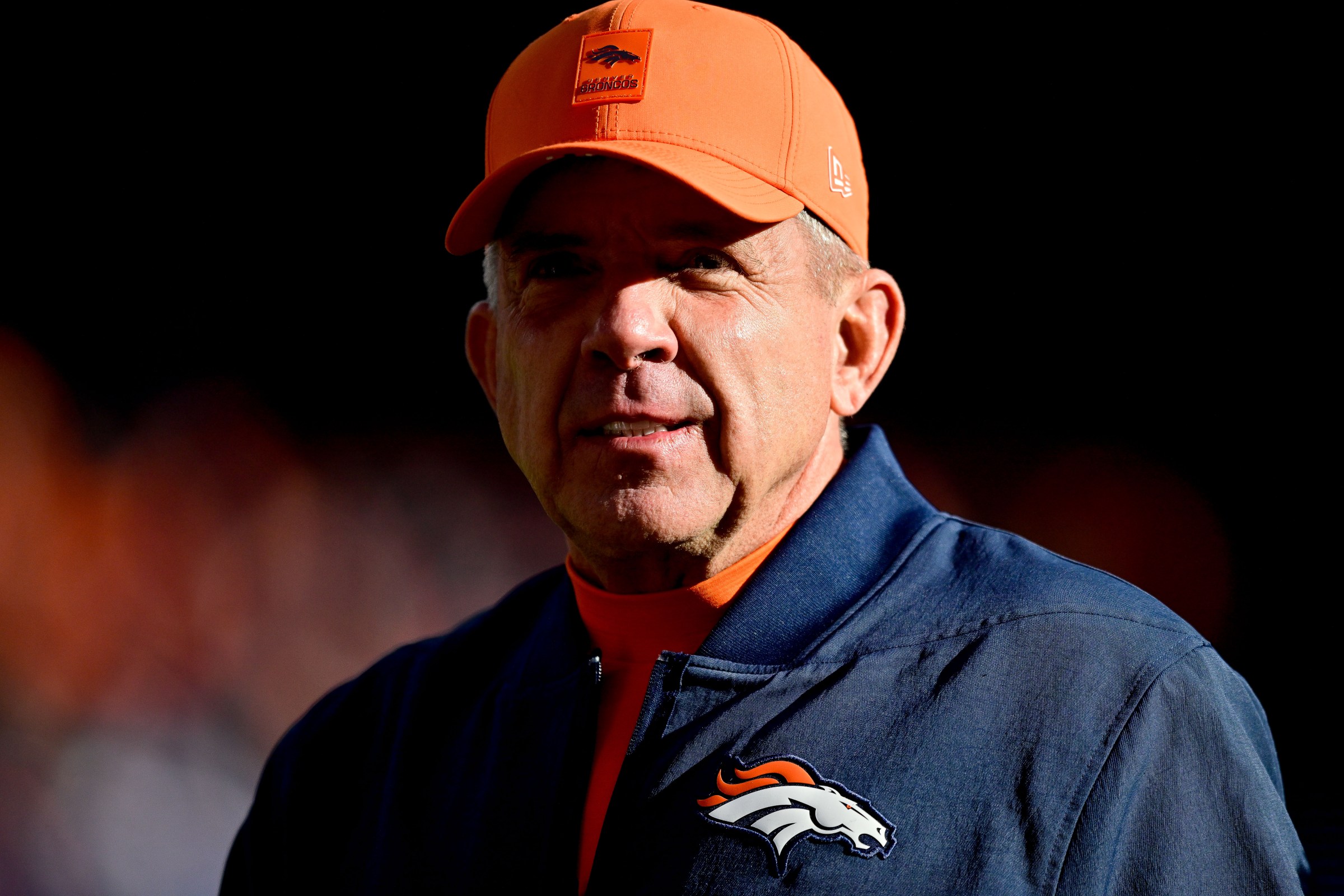 DENVER, CO - JANUARY 17: Denver Broncos head coach Sean Payton looks on before the AFC Divisional Round game against the Buffalo Bills at Empower Field at Mile High on January 17, 2026 in Denver, Colorado. (Photo by Dustin Bradford/Icon Sportswire via Getty Images)